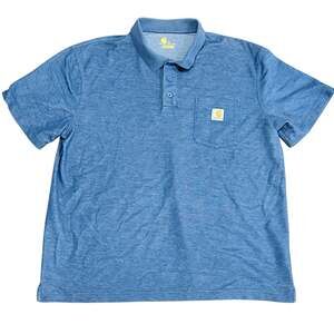 Carhartt Men's XL Blue Original Fit Short Sleeve Work Pocket Polo Shirt